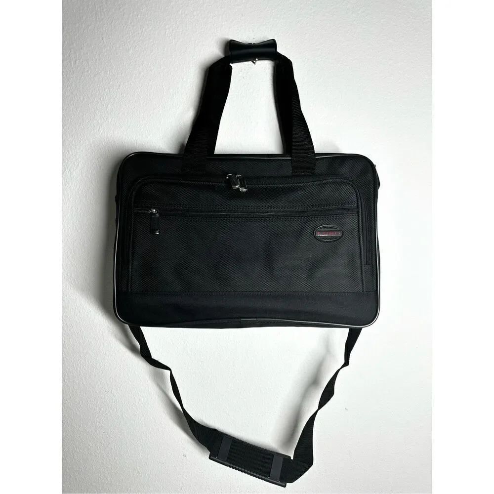 Luro Black Computer Laptop Bag with Handle and Strap